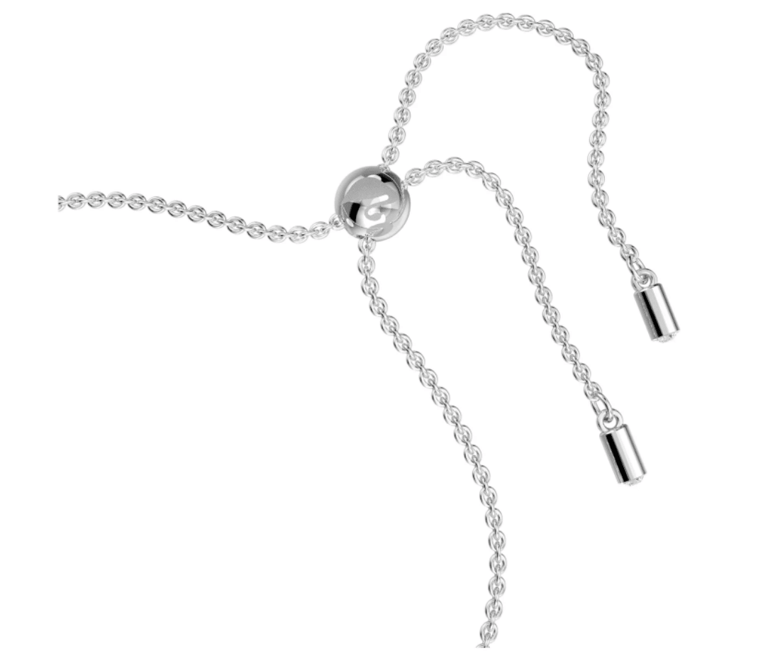 Swarovski Hyperbola bracelet Infinity and heart, White, Rhodium plated -Swarovski