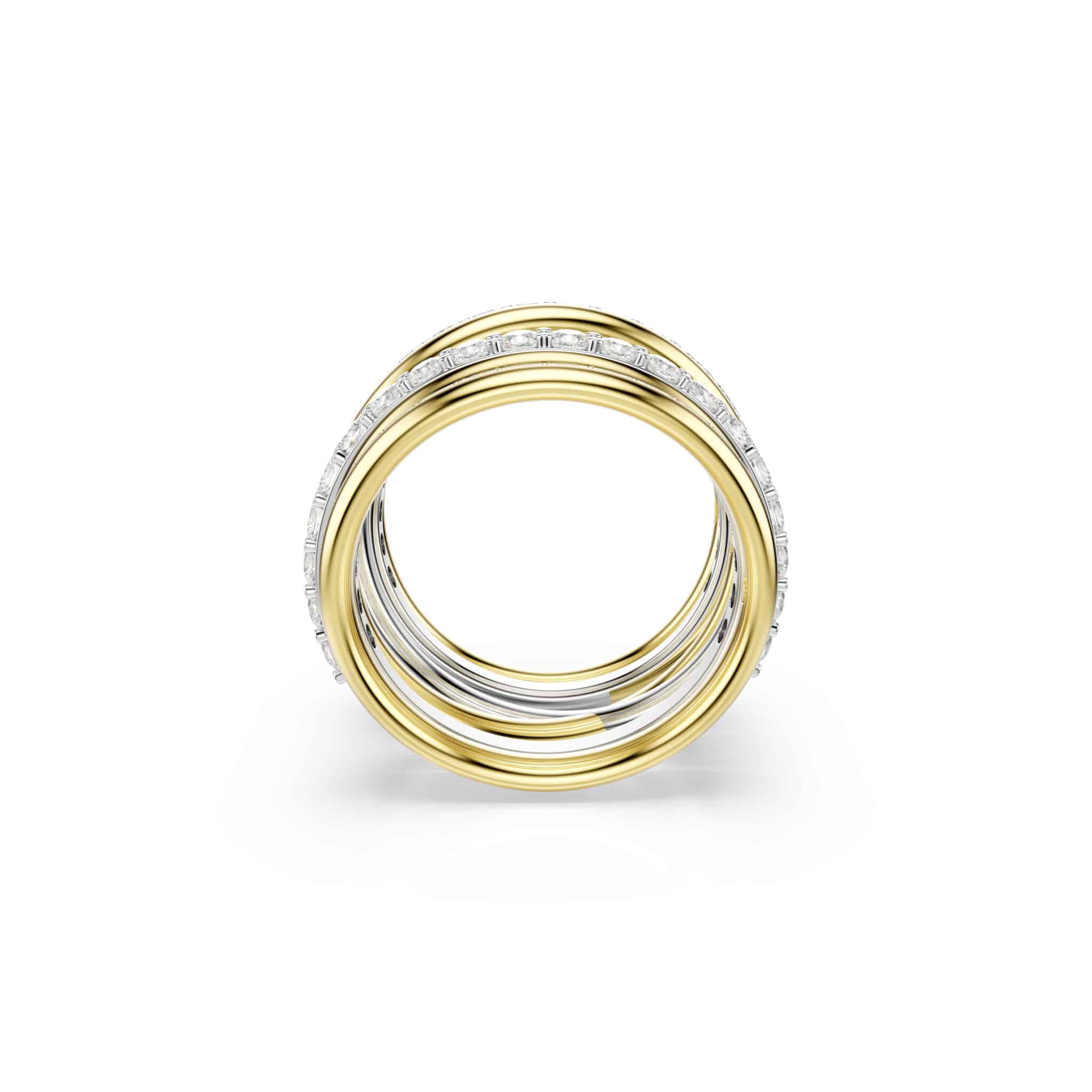 Swarovski Hyperbola Cocktail ring, Round cut, White, Mixed metal finish -Swarovski
