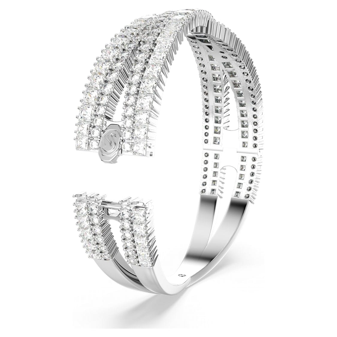 Swarovski Hyperbola Cuff Mixed Cuts Infinity White Rhodium Plated -Swarovski