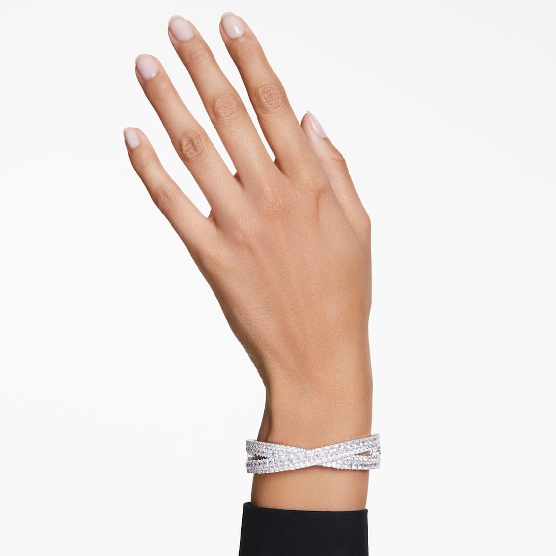Swarovski Hyperbola Cuff Mixed Cuts Infinity White Rhodium Plated -Swarovski
