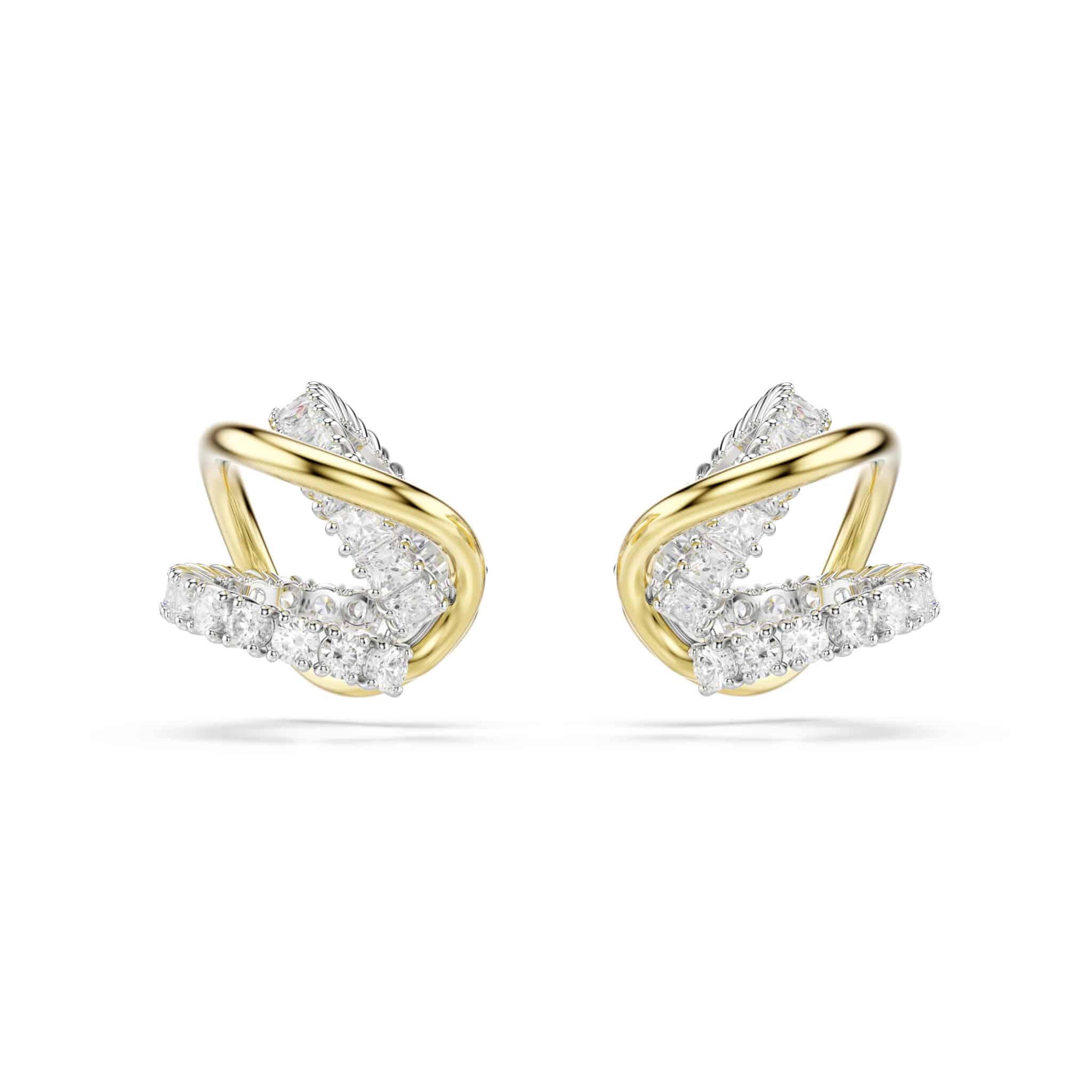 Swarovski Hyperbola ear Cuffs, Mixed cuts, White, Mixed metal finish -Swarovski