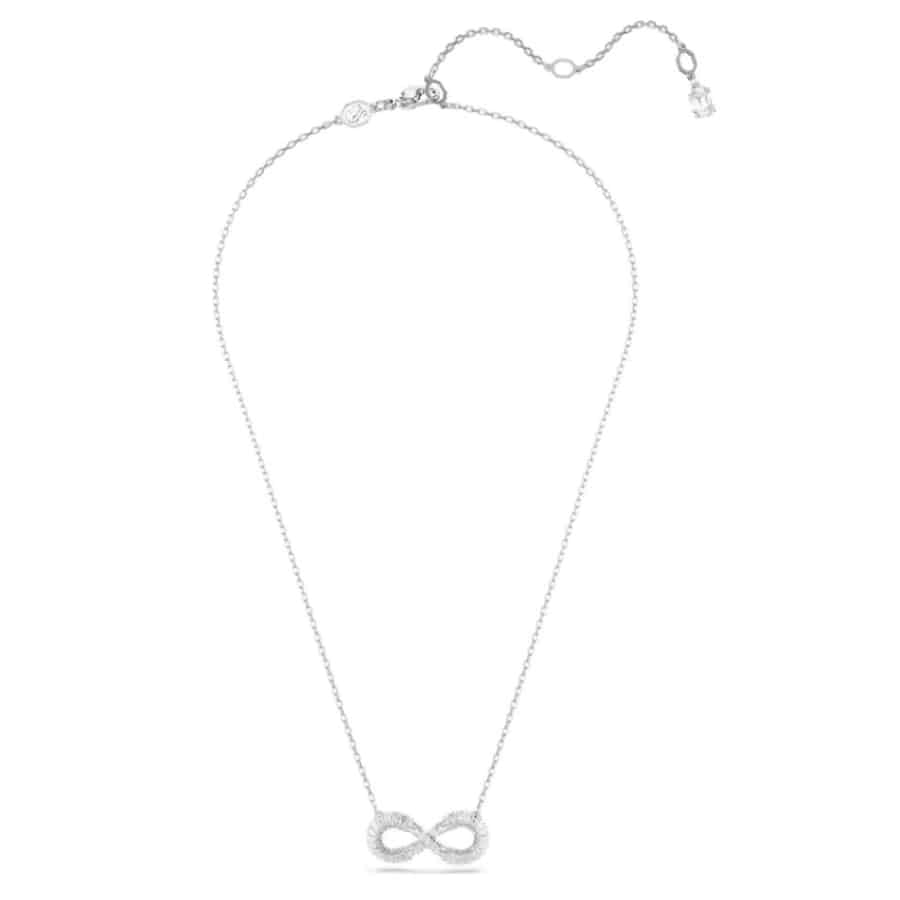 Swarovski Hyperbola Pendant Infinity, White, Rhodium Plated -Swarovski