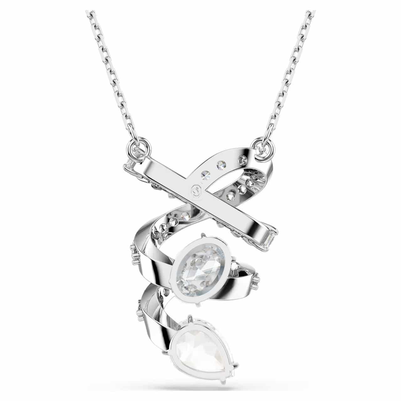 Swarovski Hyperbola Pendant Mixed Cut, White, Rhodium Plated -Swarovski