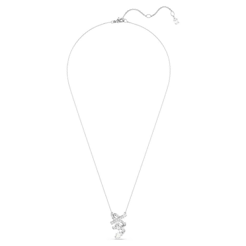 Swarovski Hyperbola Pendant Mixed Cut, White, Rhodium Plated -Swarovski
