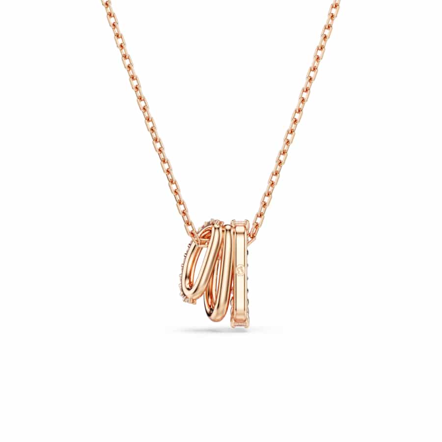 Swarovski Hyperbola Pendant, Mixed Cuts, White, Rose Gold-Tone Plated -Swarovski