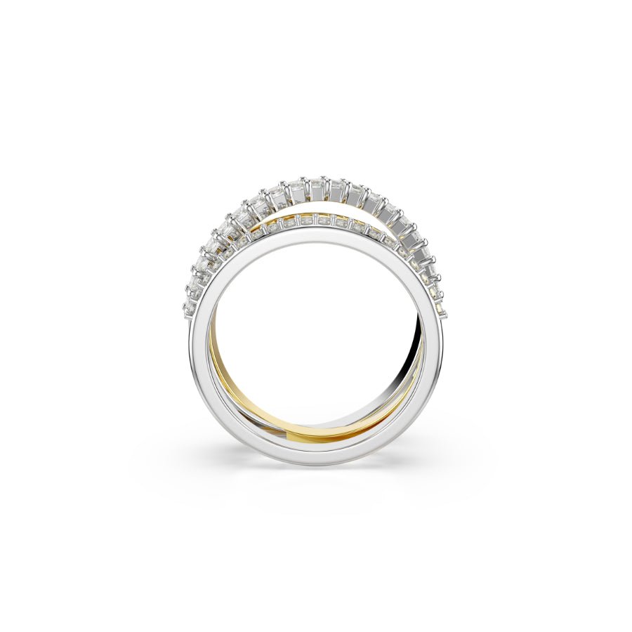 Swarovski Hyperbola Ring, Mixed Cuts, White, Mixed Metal Finish -Swarovski