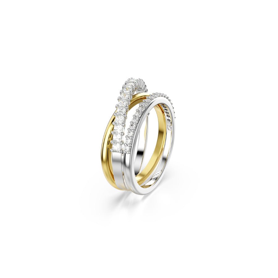 Swarovski Hyperbola Ring, Mixed Cuts, White, Mixed Metal Finish -Swarovski