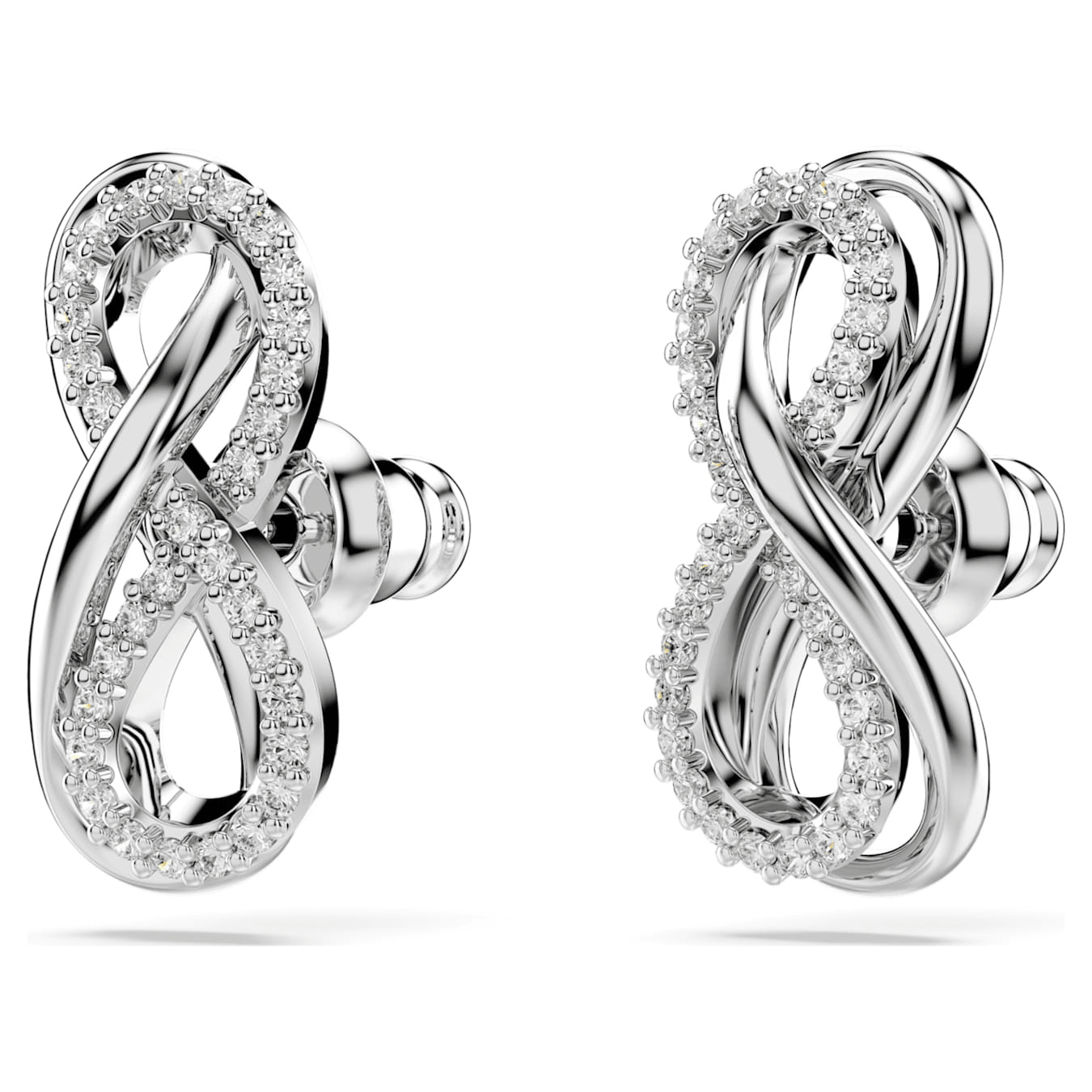Swarovski Hyperbola Stud Earrings Infinity White Rhodium plated -Swarovski
