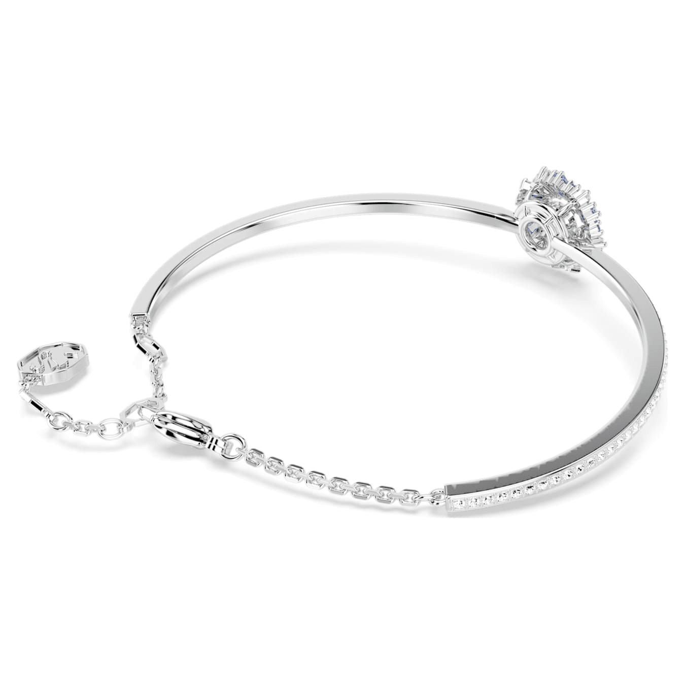 Swarovski Idyllia Bangle Flower Blue Rhodium Plated -Swarovski