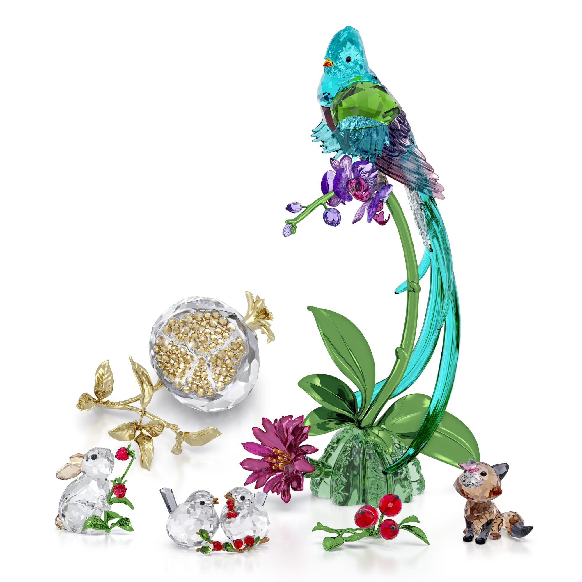 Swarovski Idyllia Bird Couple and Berries -Swarovski