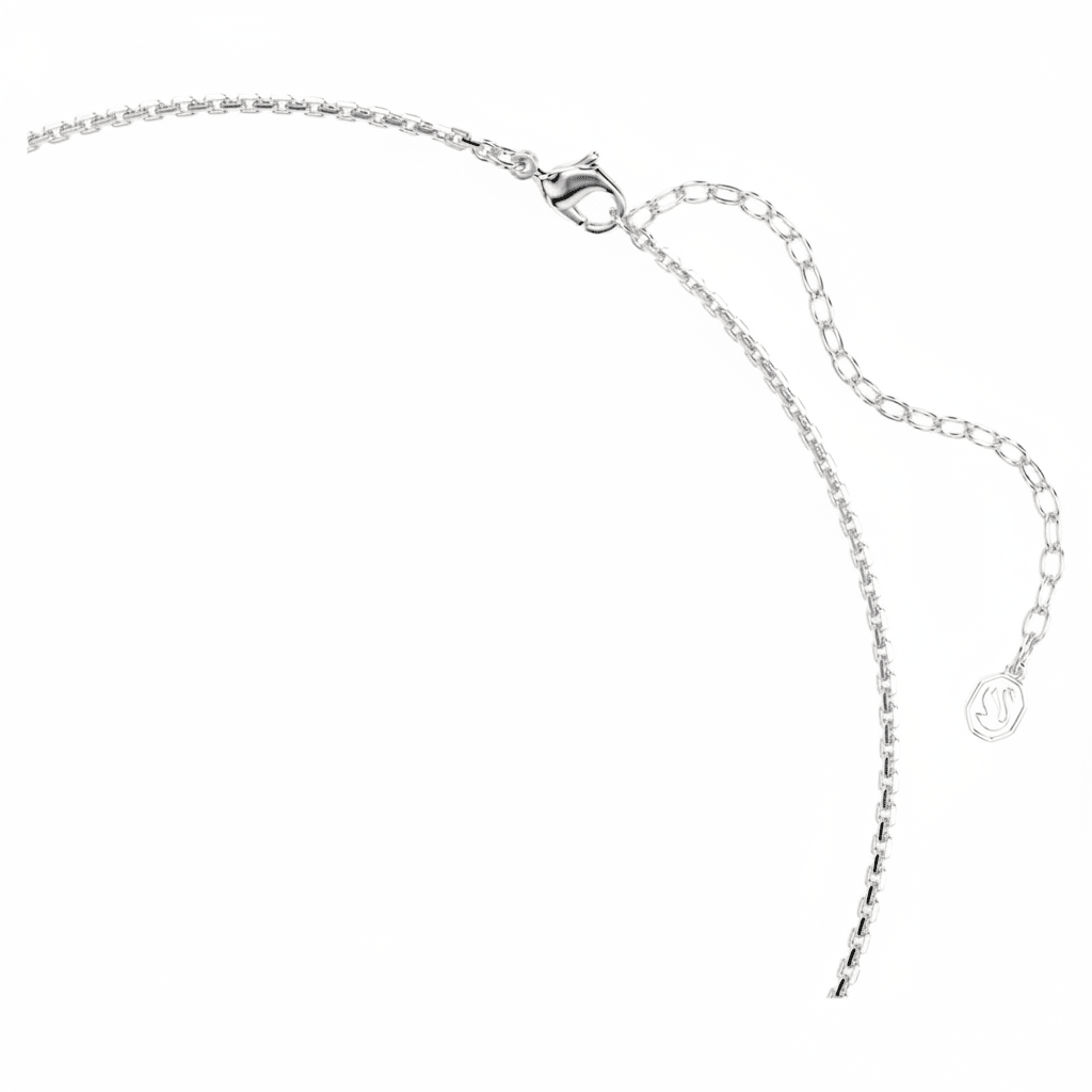 Swarovski Idyllia Necklace, Heart with arrow, White, Rhodium plated -Swarovski