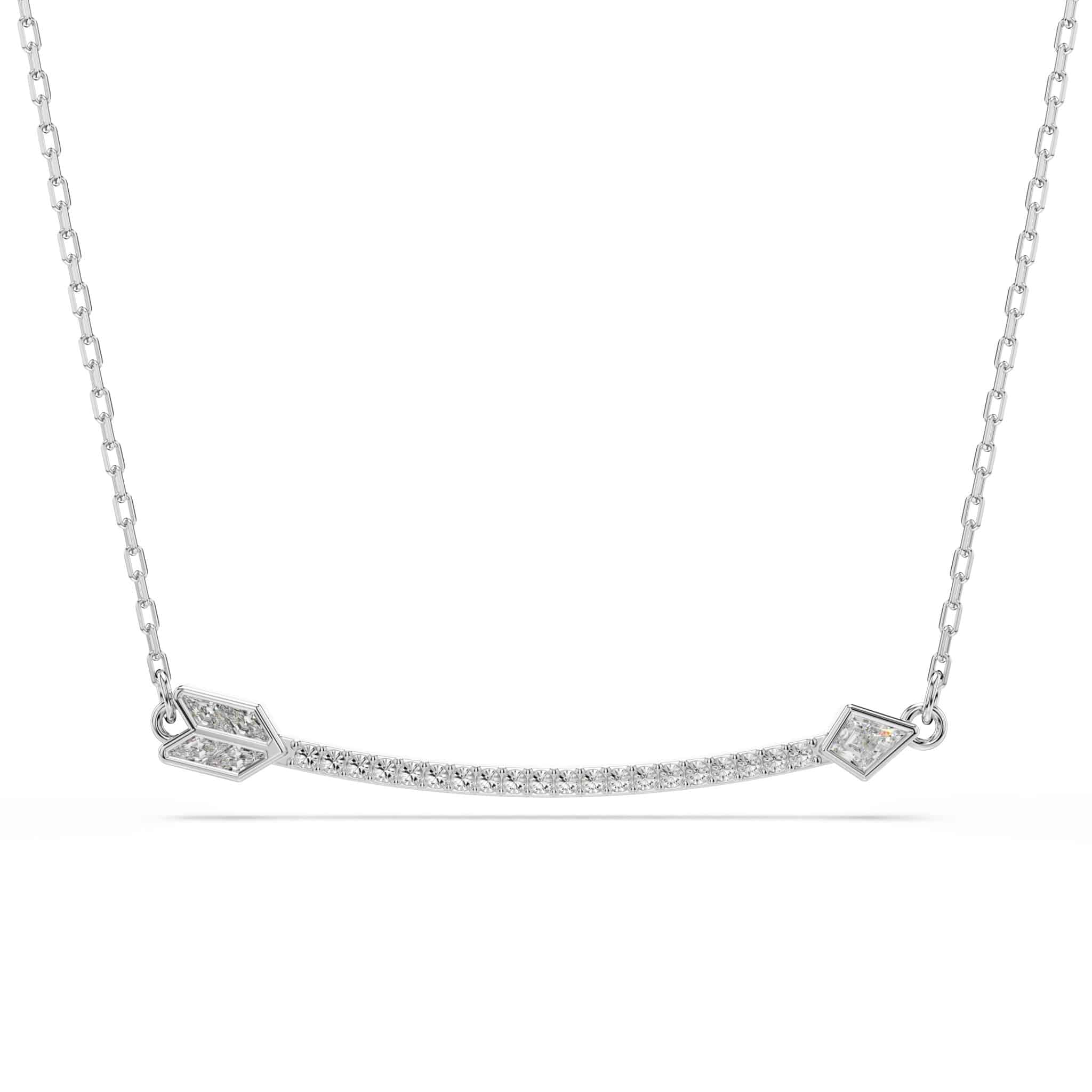 Swarovski Idyllia Pendant, Mixed cuts, Arrow, White, Rhodium plated -Swarovski