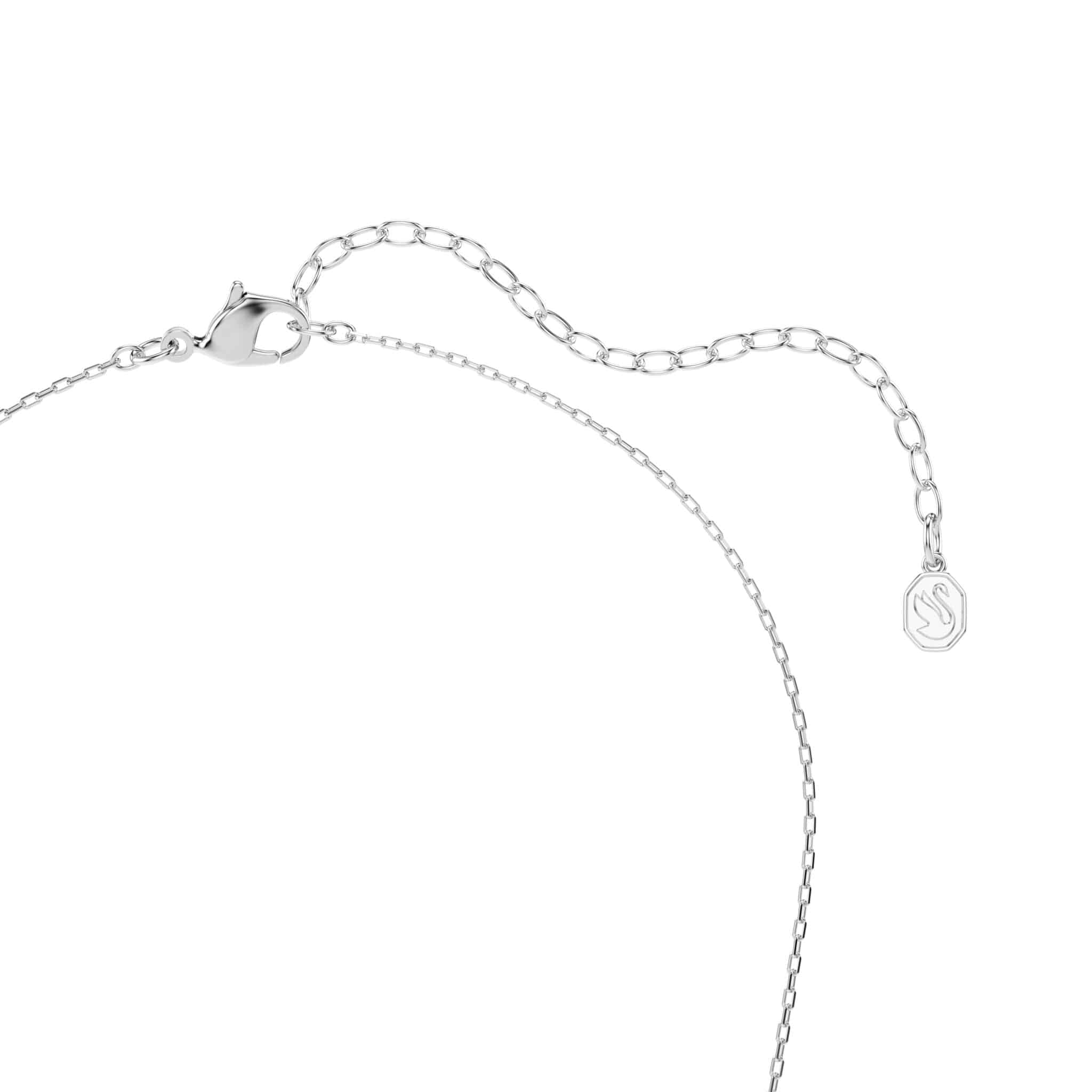 Swarovski Idyllia Pendant, Mixed cuts, Arrow, White, Rhodium plated -Swarovski