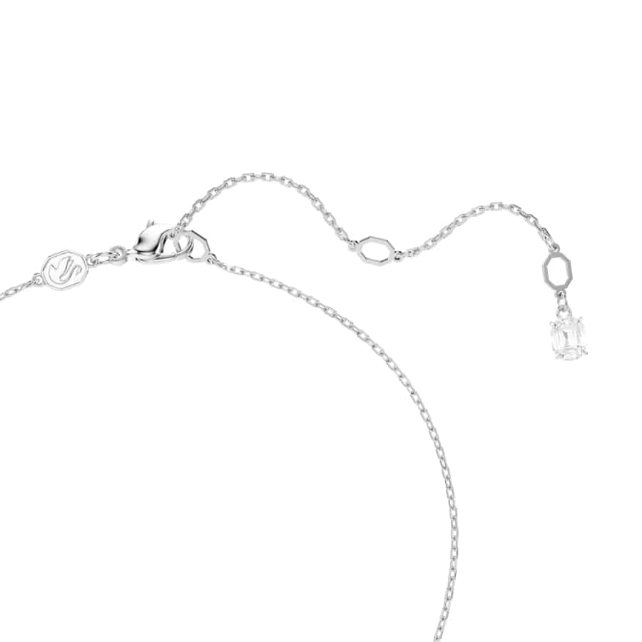 Swarovski Idyllia Pendant, Mixed Cuts, Snowflake, White, Rhodium Plated -Swarovski