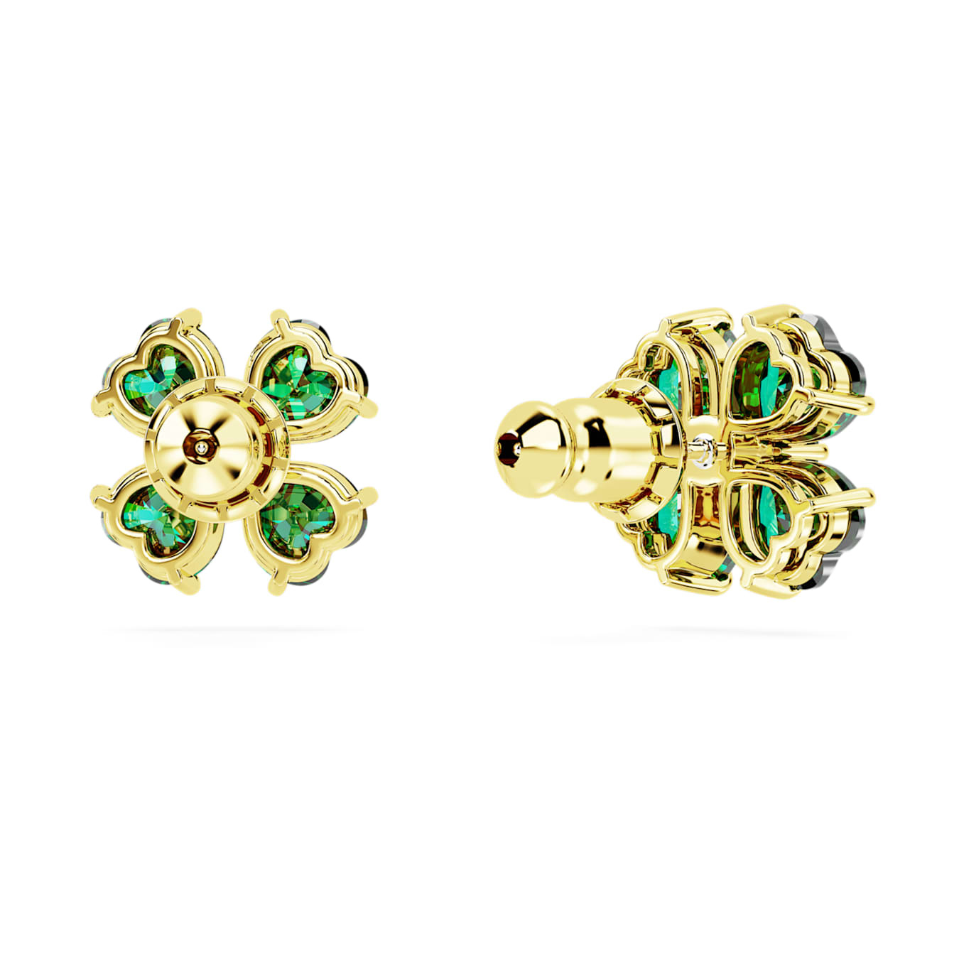 Swarovski Idyllia Pierced Earrings Stud Clover Gre/Gos -Swarovski