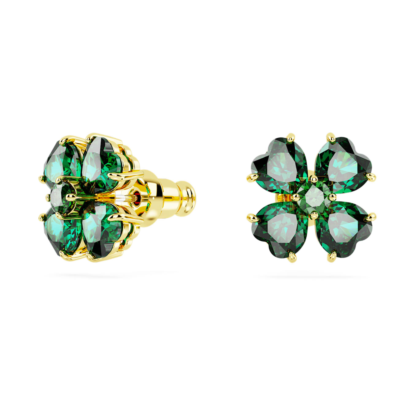 Swarovski Idyllia Pierced Earrings Stud Clover Gre/Gos -Swarovski