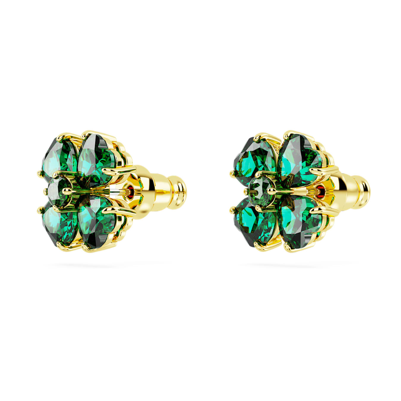Swarovski Idyllia Pierced Earrings Stud Clover Gre/Gos -Swarovski