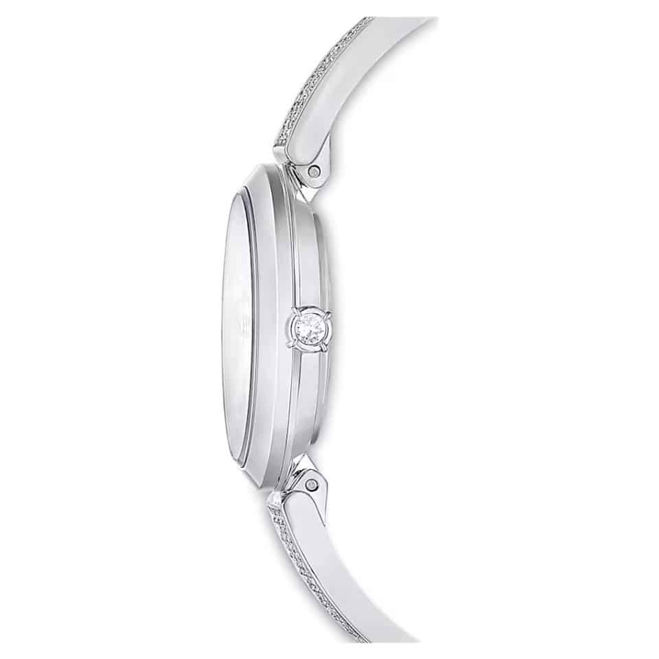 Swarovski Illumina Watch, Swiss Made, Metal bracelet, Silver tone, Stainless steel -Swarovski