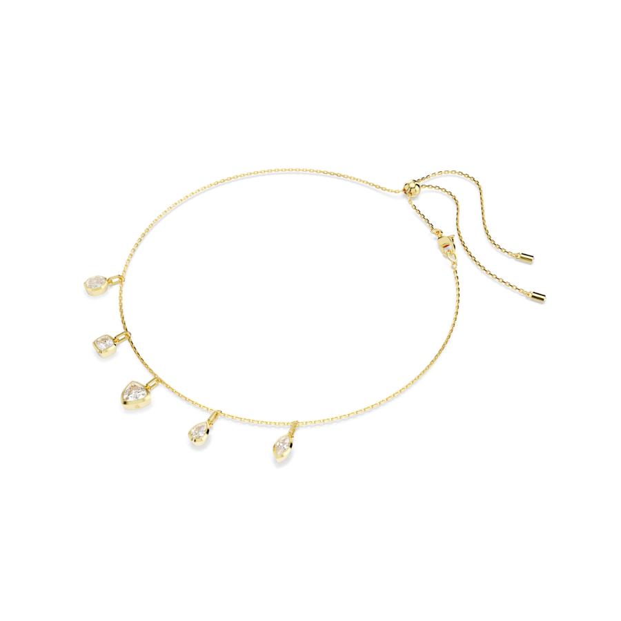 Swarovski Imber Necklace, Mixed Cuts, White, Gold-tone Plated -Swarovski
