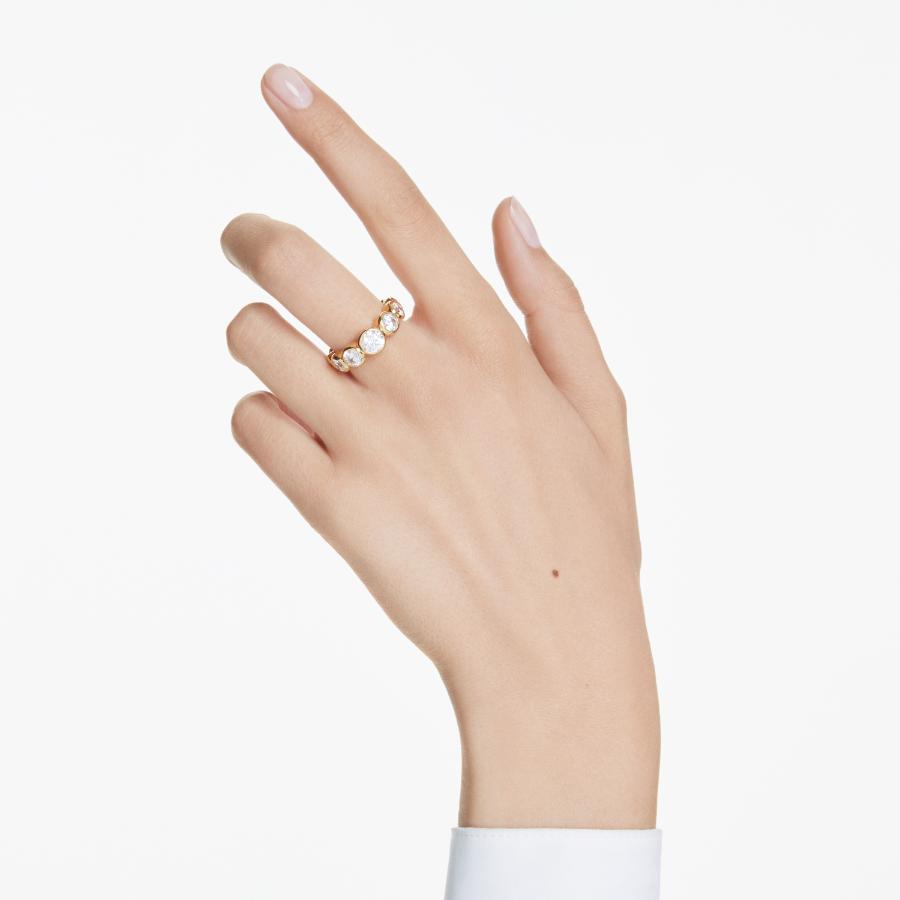 Swarovski Imber Ring, Mixed Round Cuts, White, Gold-tone Plated -Swarovski