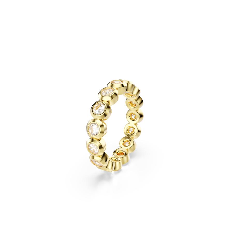 Swarovski Imber Ring, Round Cut, White, Gold-tone Plated -Swarovski