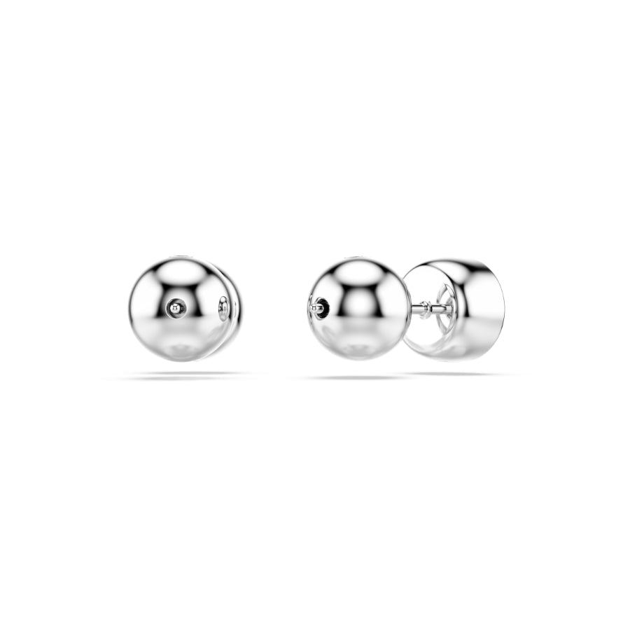 Swarovski Imber Stud Earrings, Round Cut, White, Rhodium Plated -Swarovski