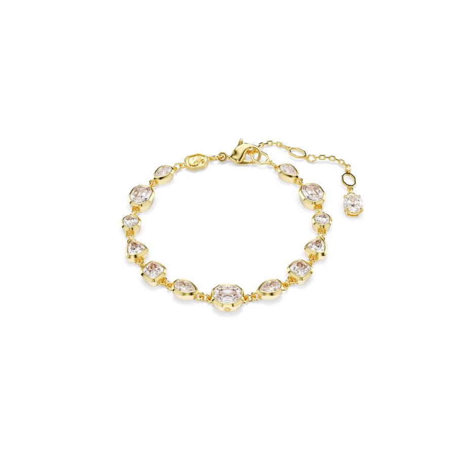 Swarovski Imber Tennis Bracelet, Mixed Cuts, White, Gold-tone Plated -Swarovski