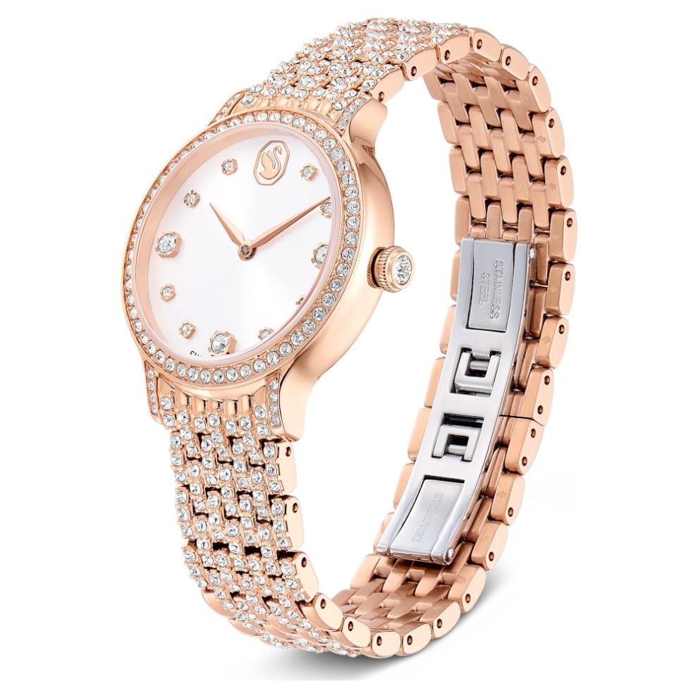 Swarovski Imber Watch, Swiss Made, Metal Bracelet, Rose gold tone, Rose gold-tone finish -Swarovski