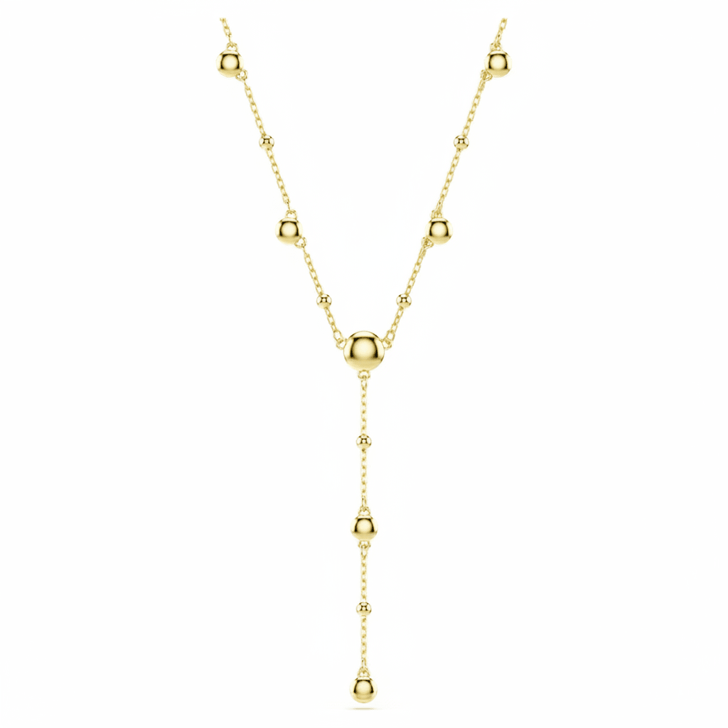 Swarovski Imber Y Necklace Round Cut Scattered design White Gold-tone plated -Swarovski
