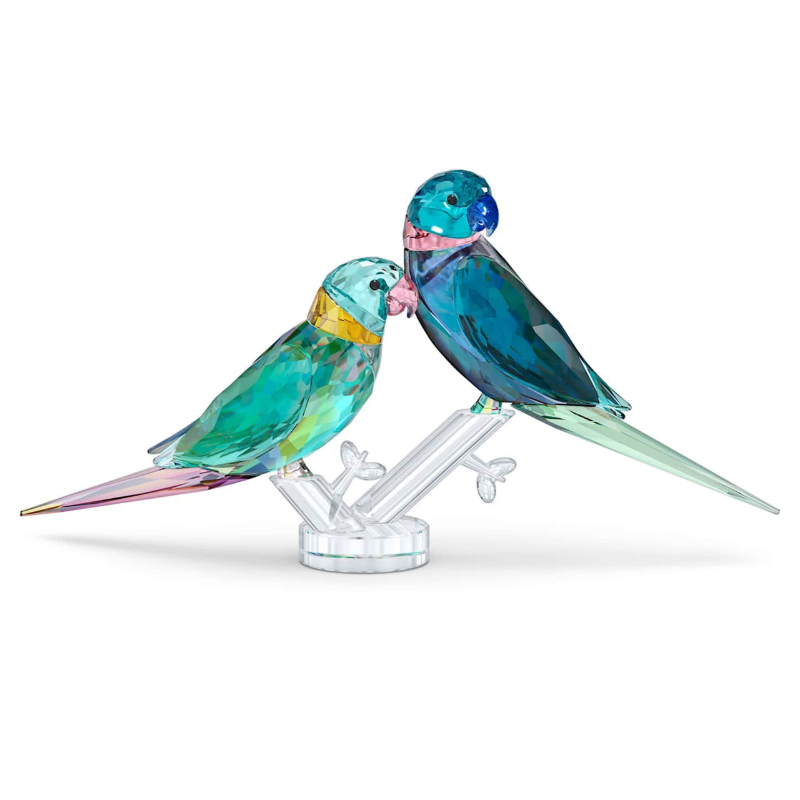 Swarovski Jungle Beats Parakeet Couple -Swarovski