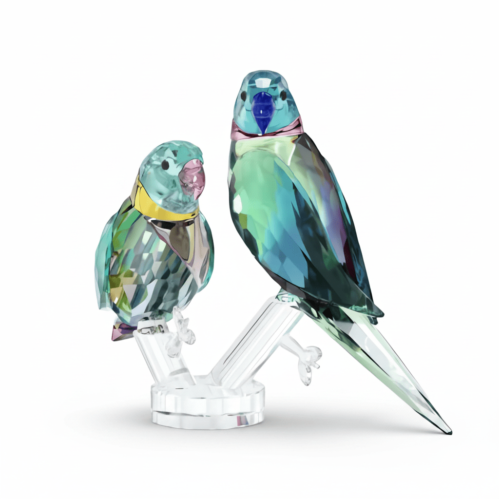 Swarovski Jungle Beats Parakeet Couple -Swarovski