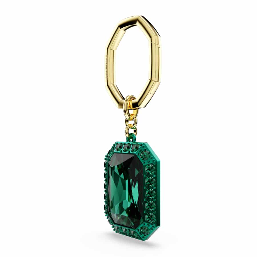 Swarovski Key Ring, Octagon Cut, Green, Mixed Metal Finish -Swarovski