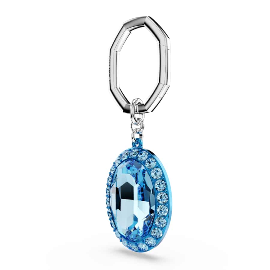 Swarovski Key Ring, Oval Cut, Blue, Mixed Metal Finish -Swarovski