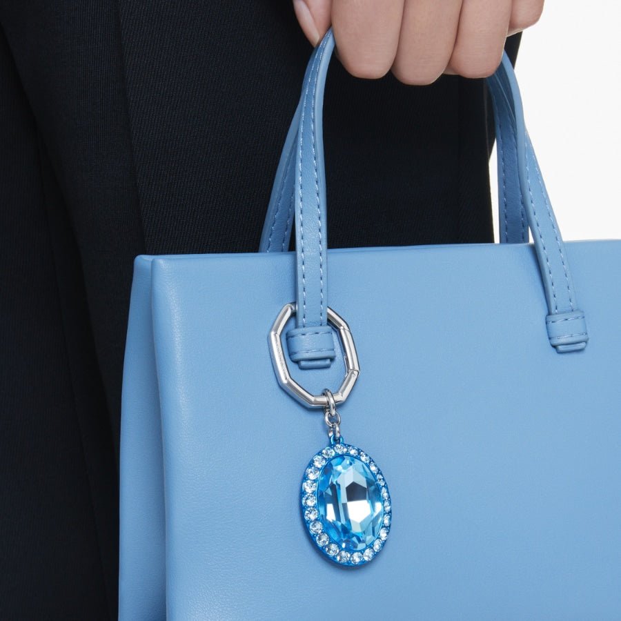 Swarovski Key Ring, Oval Cut, Blue, Mixed Metal Finish -Swarovski