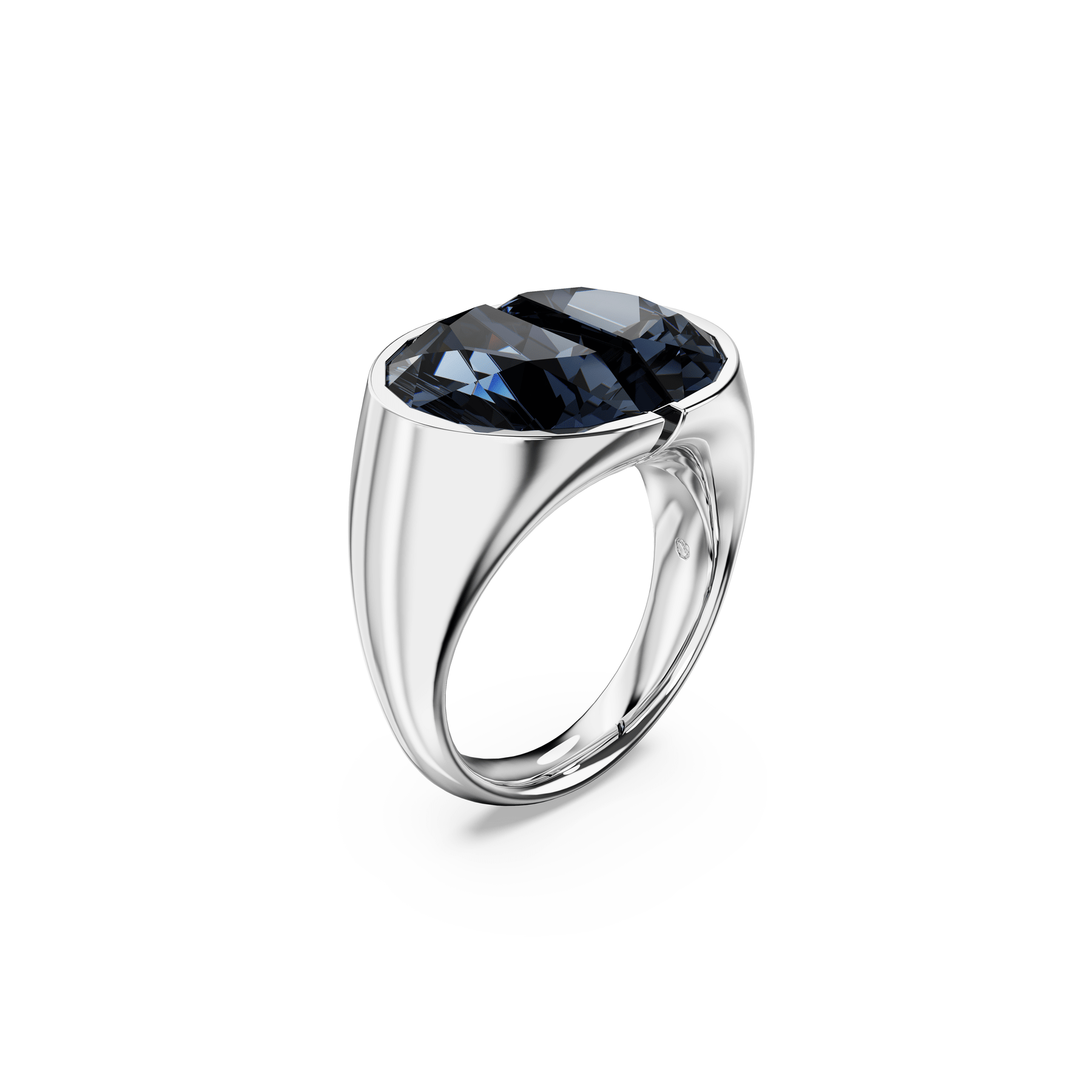 Swarovski Lucent cocktail ring Gray, Rhodium plated -Swarovski