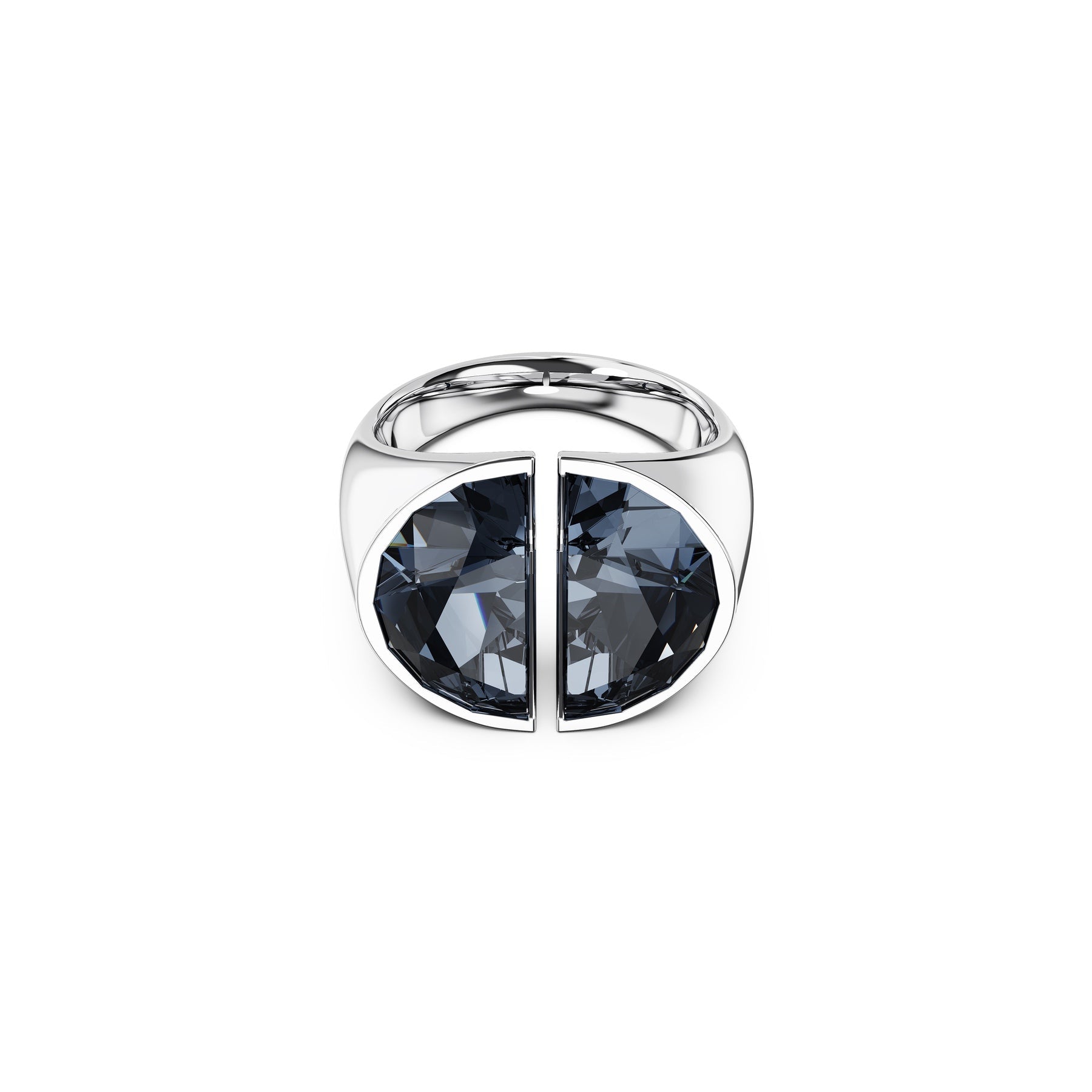 Swarovski Lucent cocktail ring Gray, Rhodium plated -Swarovski