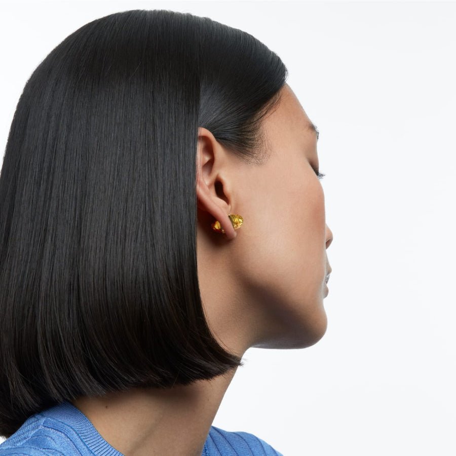 Swarovski Lucent Ear Cuff Single, Magnetic Closure, Yellow, Gold-Tone Plated -Swarovski