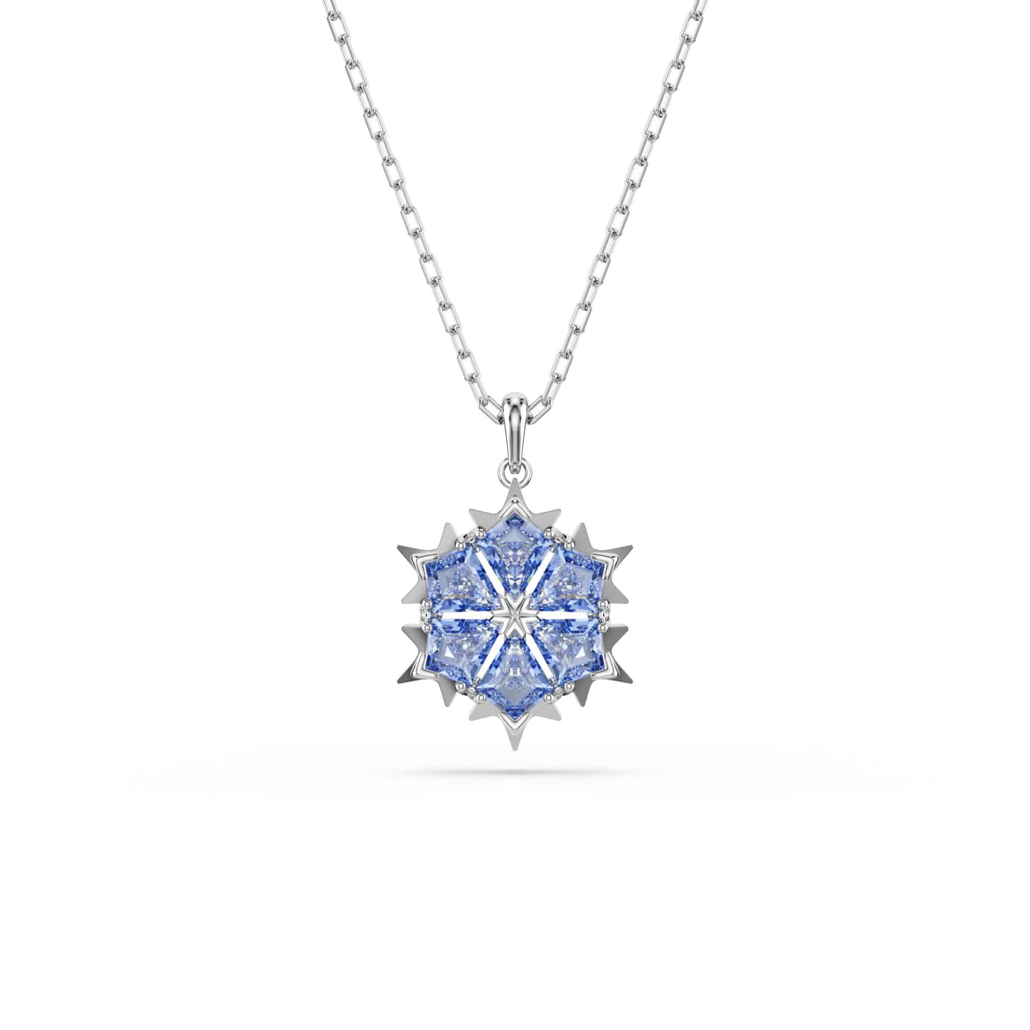 Swarovski Magic Pendant Small , Blue, Rhodium Plated -Swarovski