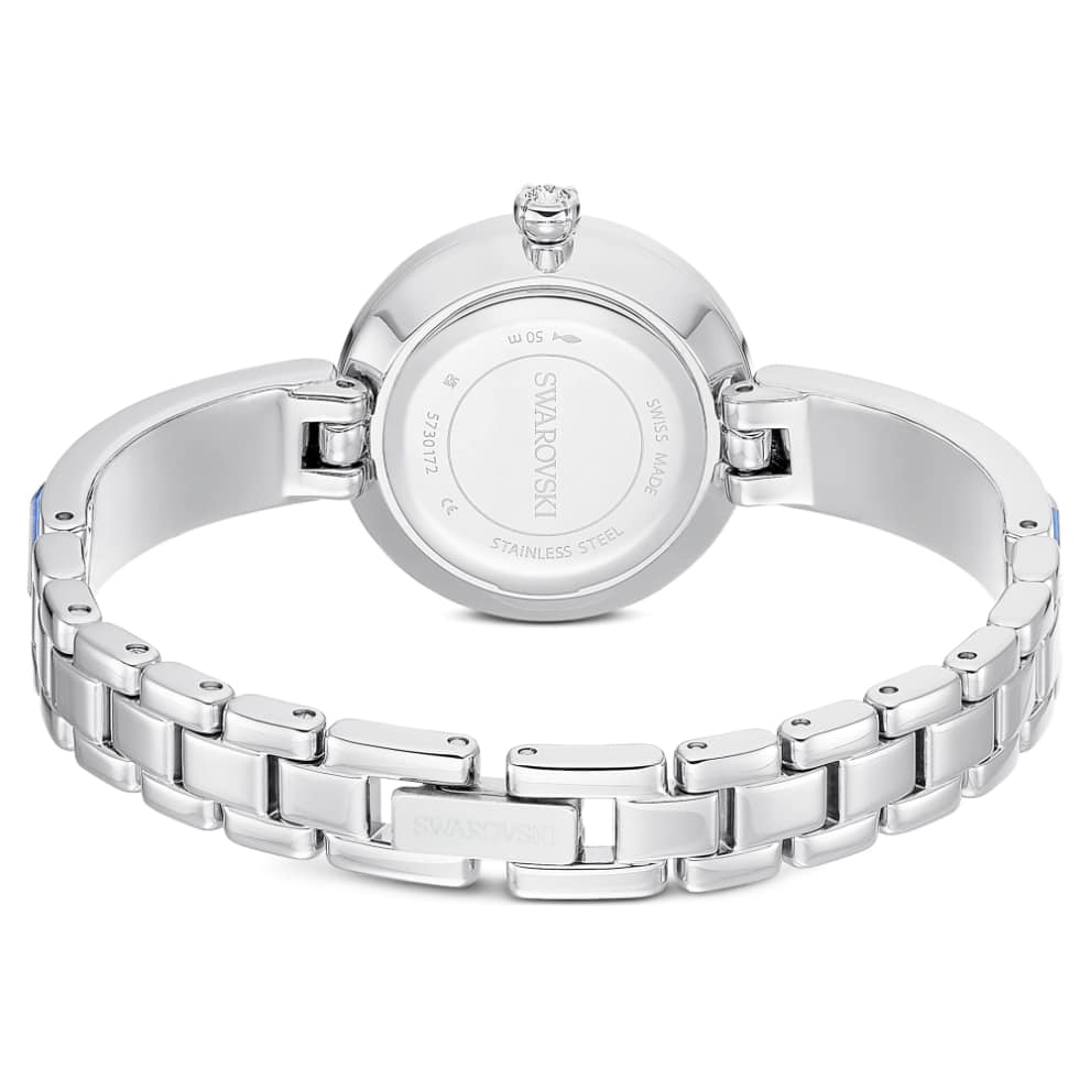 Swarovski Matrix Bangle Watch, Swiss Made, Crystal Bracelet, Blue, Stainless steel -Swarovski