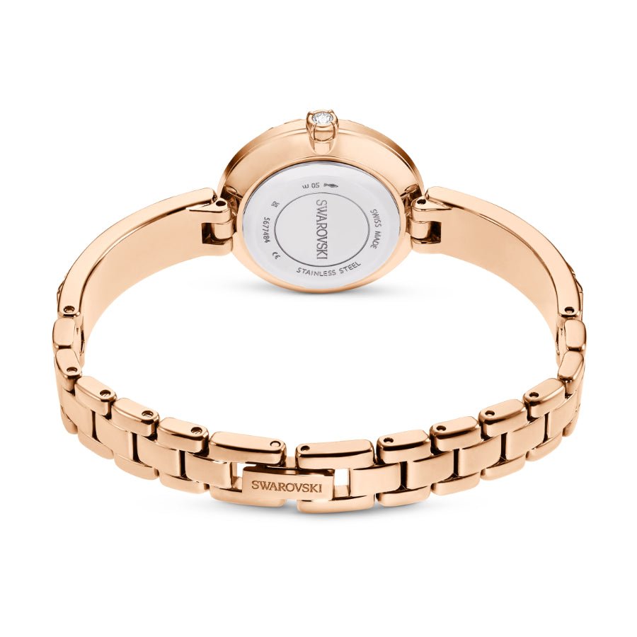 Swarovski Matrix Bangle Watch, Swiss Made, Crystal Bracelet, Rose Gold-tone Finish -Swarovski