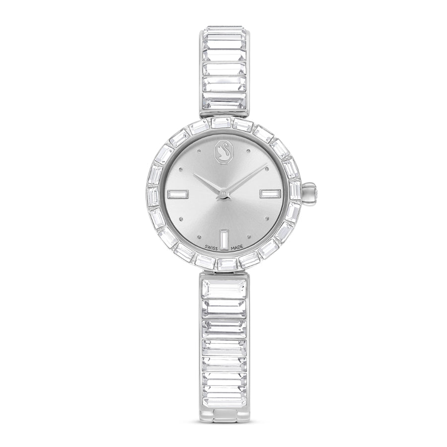 Swarovski Matrix Bangle Watch, Swiss Made, Crystal Bracelet, Silver Tone, Stainless Steel -Swarovski