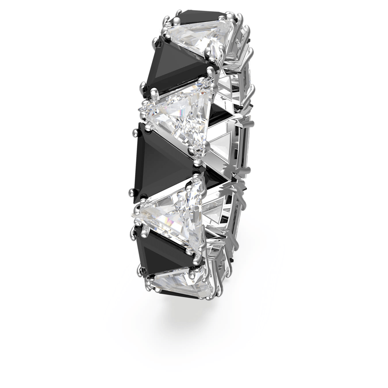 Swarovski Matrix Cocktail Ring Triangle Cut, Black, Rhodium plated -Swarovski