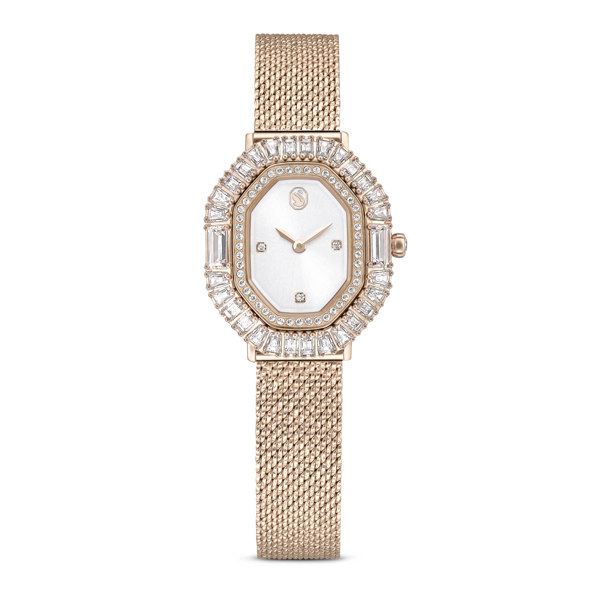 Swarovski Matrix Octagon Watch, Metal Bracelet, Gold tone, Champagne Gold-tone finish -Swarovski
