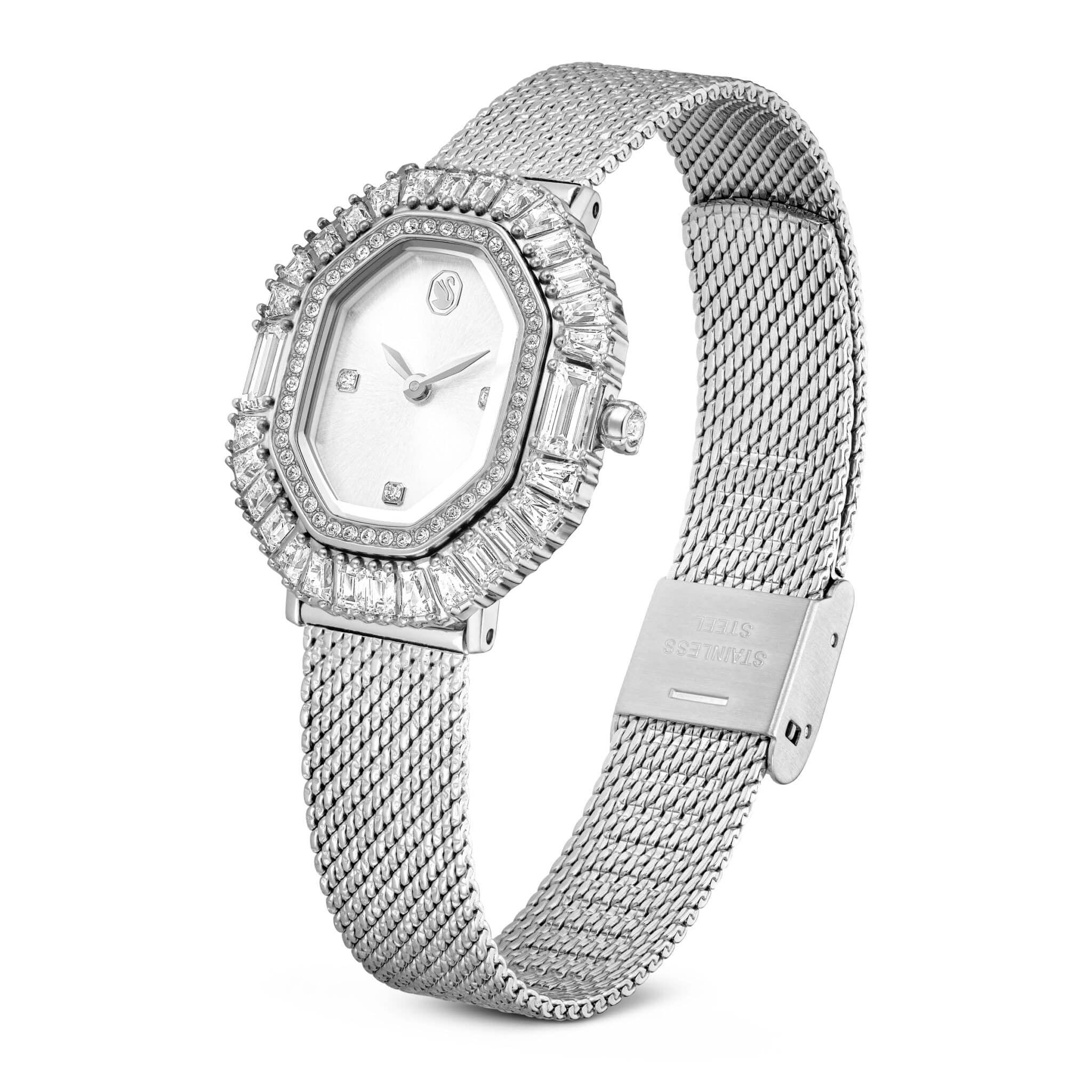 Swarovski Matrix Octagon Watch, Metal Bracelet, Silver tone, Stainless steel -Swarovski