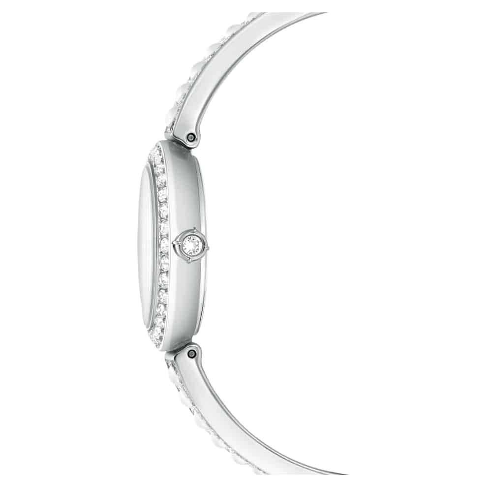 Swarovski Matrix pearl Bangle Watch, Swiss Made, Crystal Bracelet, White, Stainless steel -Swarovski
