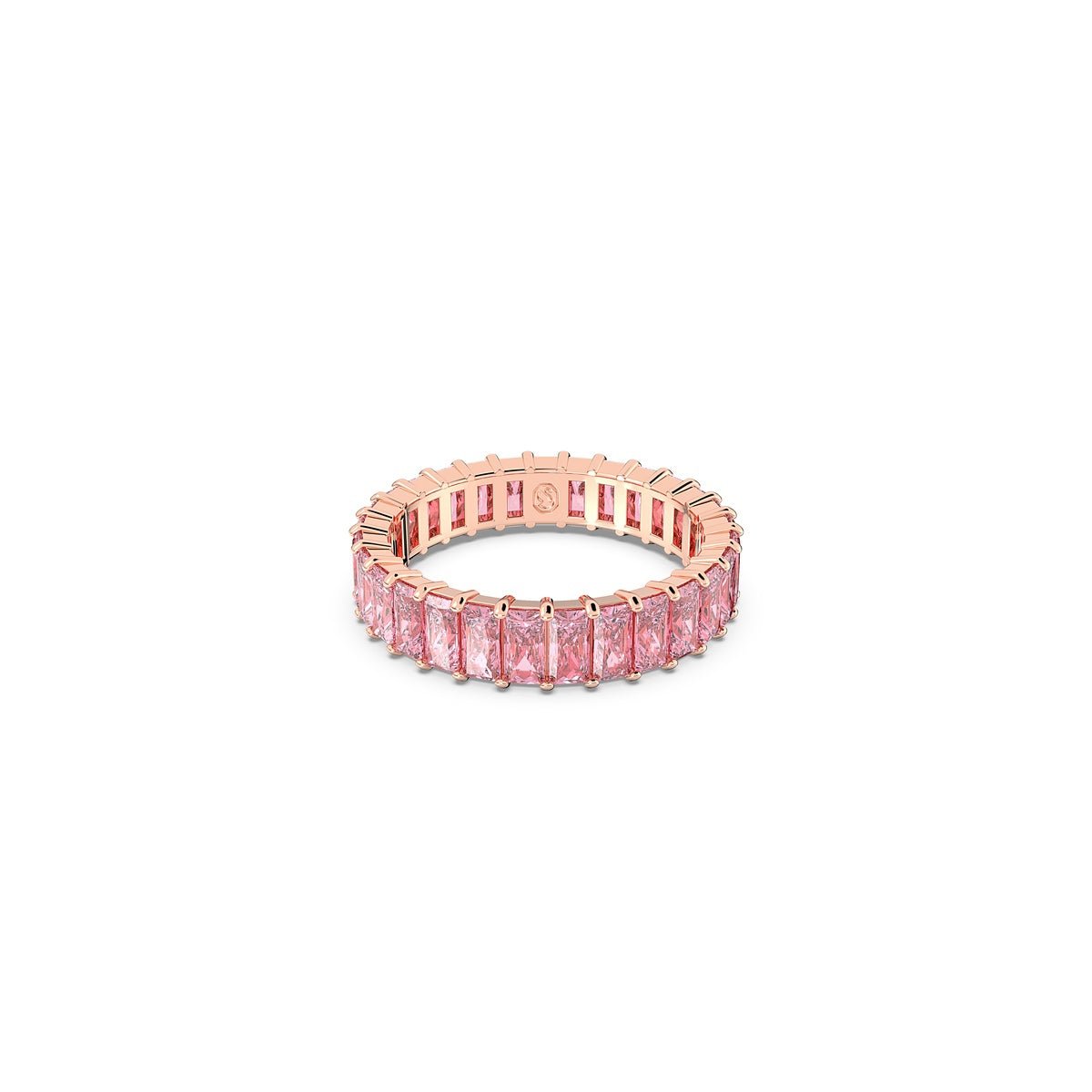 Swarovski Matrix Ring Baguette Cut, Pink, Rose Gold-Tone Plated -Swarovski