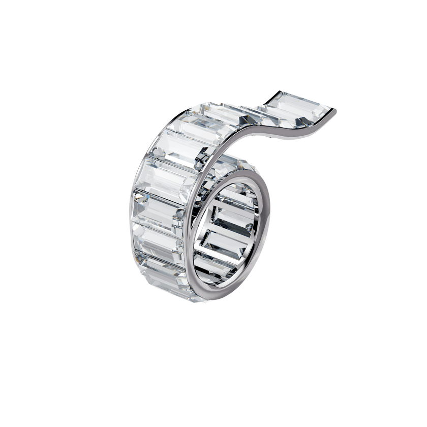 Swarovski Matrix Ring Baguette Cut, White, Rhodium-plated -Swarovski