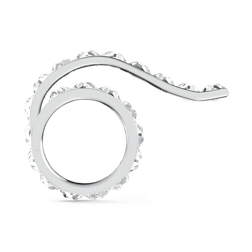 Swarovski Matrix Ring Baguette Cut, White, Rhodium-plated -Swarovski