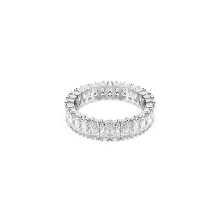 Swarovski Matrix Ring, Baguette Cut, White, Silver-tone Finish -Swarovski