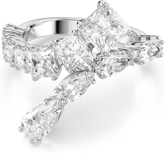 Swarovski Matrix Ring Mixed Cut, White, Rhodium Plated -Swarovski